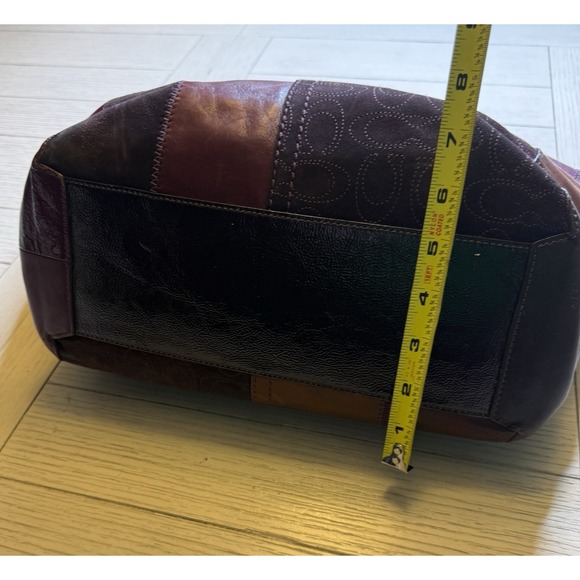 Coach Bleeker Patchwork Tote Leather Multi Brass Shoulder Bag Boho Retro Suede - Picture 6 of 12